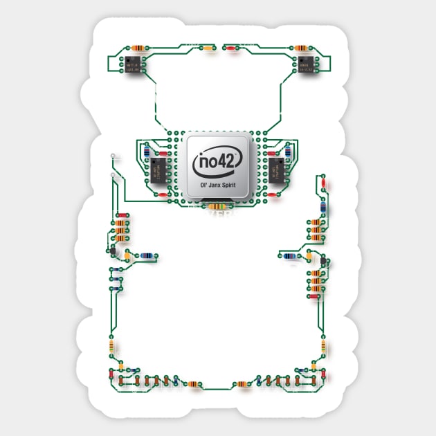 Pan Galactic Gargle Blaster - Circuit Board Sticker by Malupali